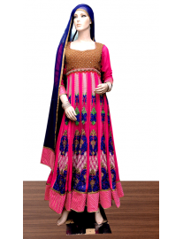 Pink Net Mysori Anarkali Suit